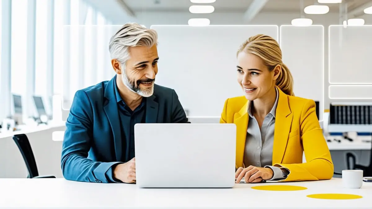 Beratungsgespräch am Laptop
